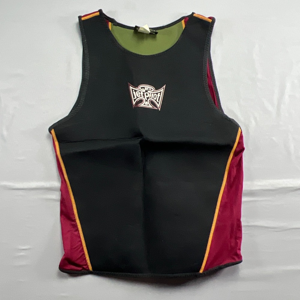 Jet Pilot Rubber Scuba Surf Diving Vest Men XL Black Red Logo Graphic Round Neck